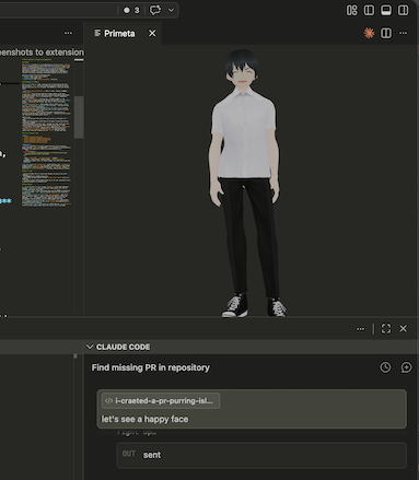 Avatar showing a joy expression