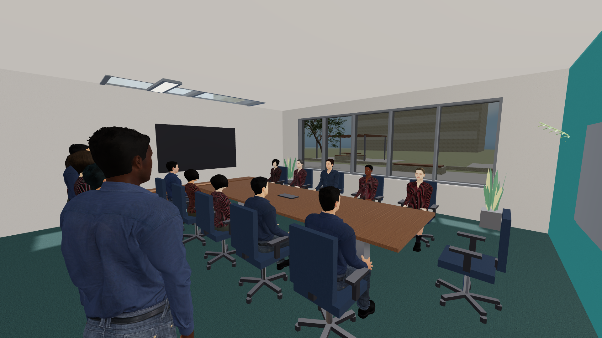 The current detailed employee models gathered in the original boardroom