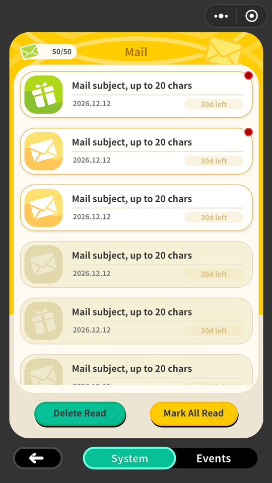 mail rendered in Unity