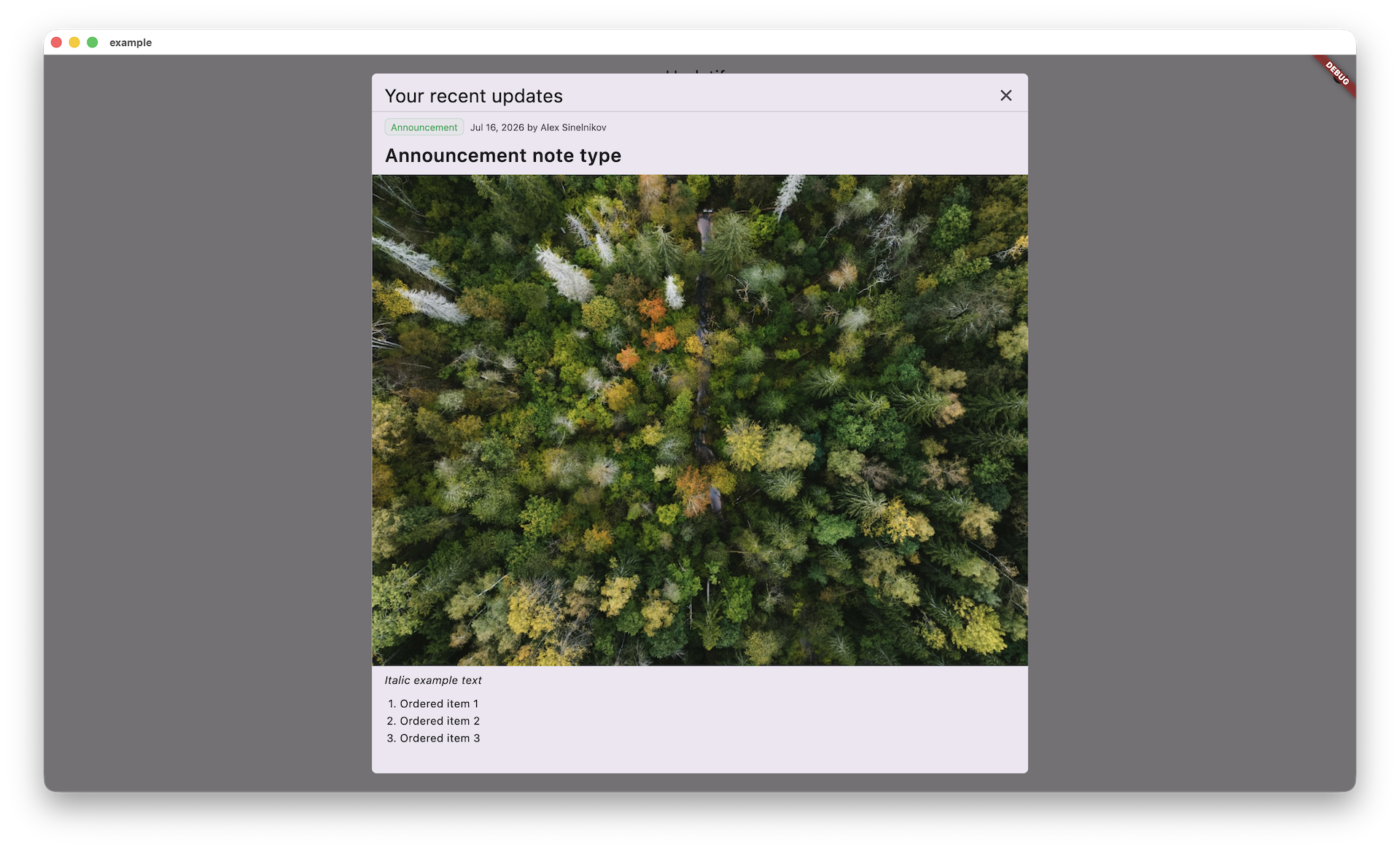 Updatify on desktop