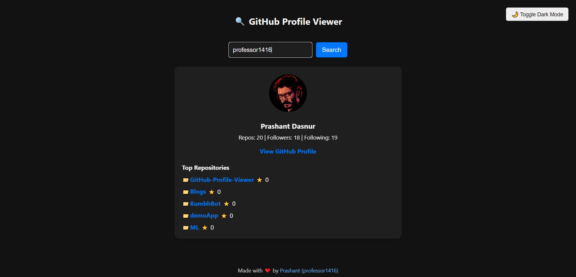 GitHub - Professor1416/GitHub-Profile-Viewer · GitHub