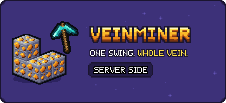 Veinminer: One swing. Whole vein. Server side.