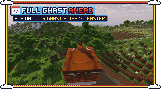 Riding a happy ghast at 2x speed