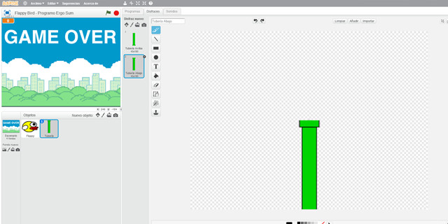 Tutoriales - Videojuego de Flappy Bird programado con Scratch 2.0