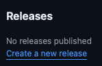 GitHub Repository sidebar section titled "Releases"