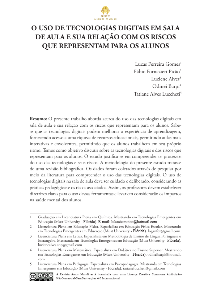Riscos das Tecnologias