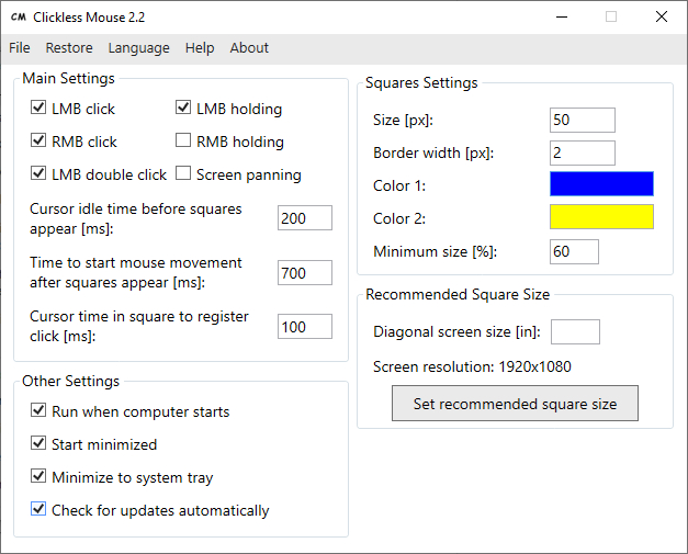 Clickless Mouse 2.2 full