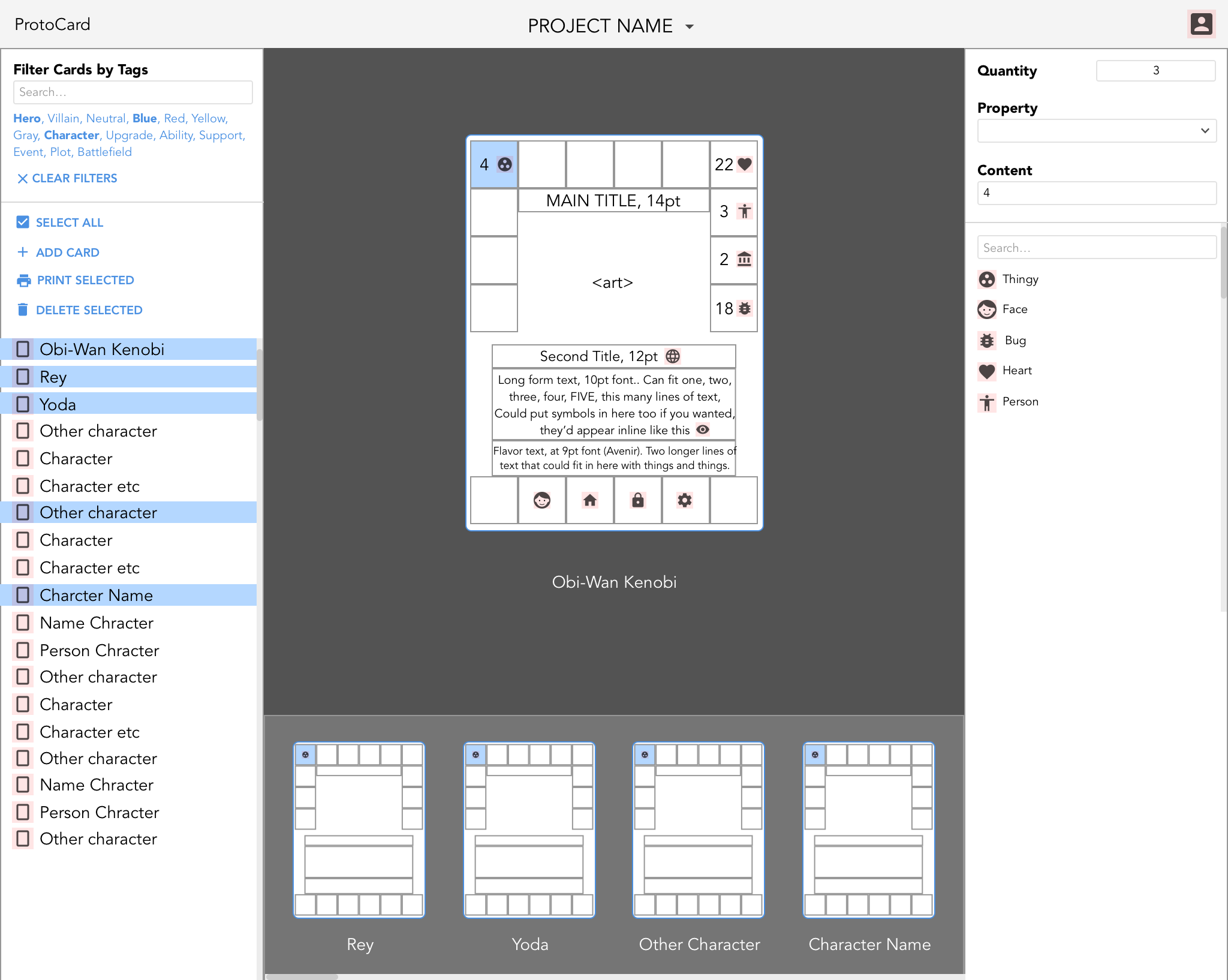 wireframe of main editing view