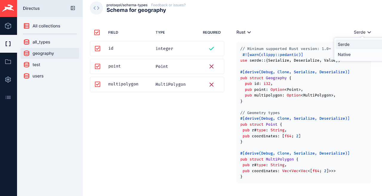 Preview Rust (with serde)