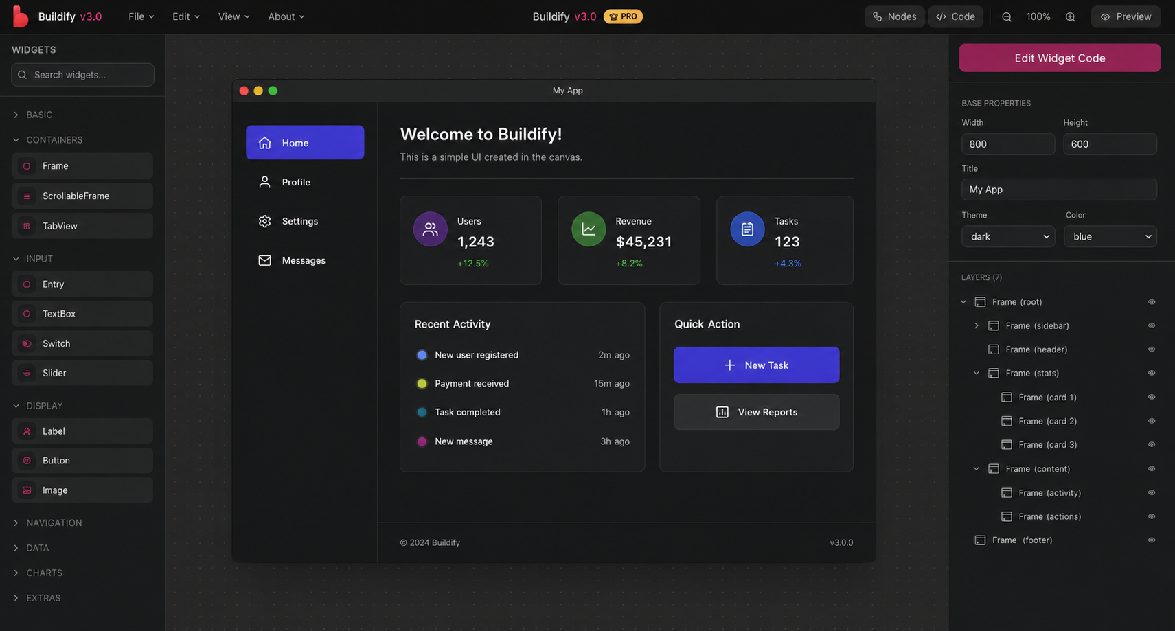 Buildfy Studio — Designer View