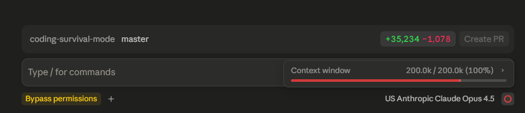 SAGE running at a full 200k context window