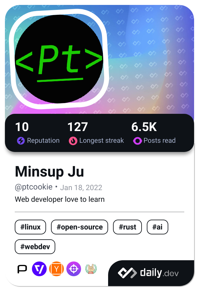 Minsup Ju's Dev Card