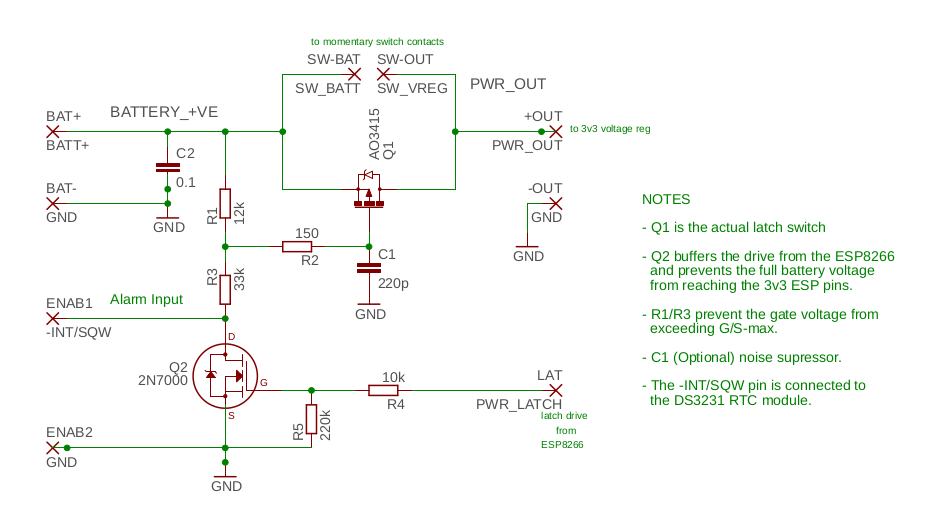 Schematic of GPIO/DS3231-controlled switch