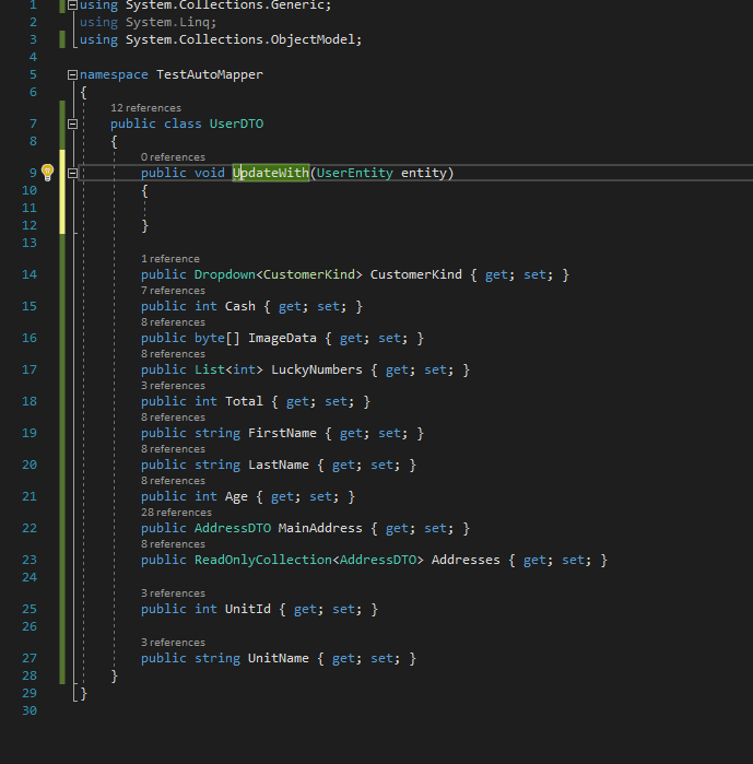 Generating update member method imeplementation