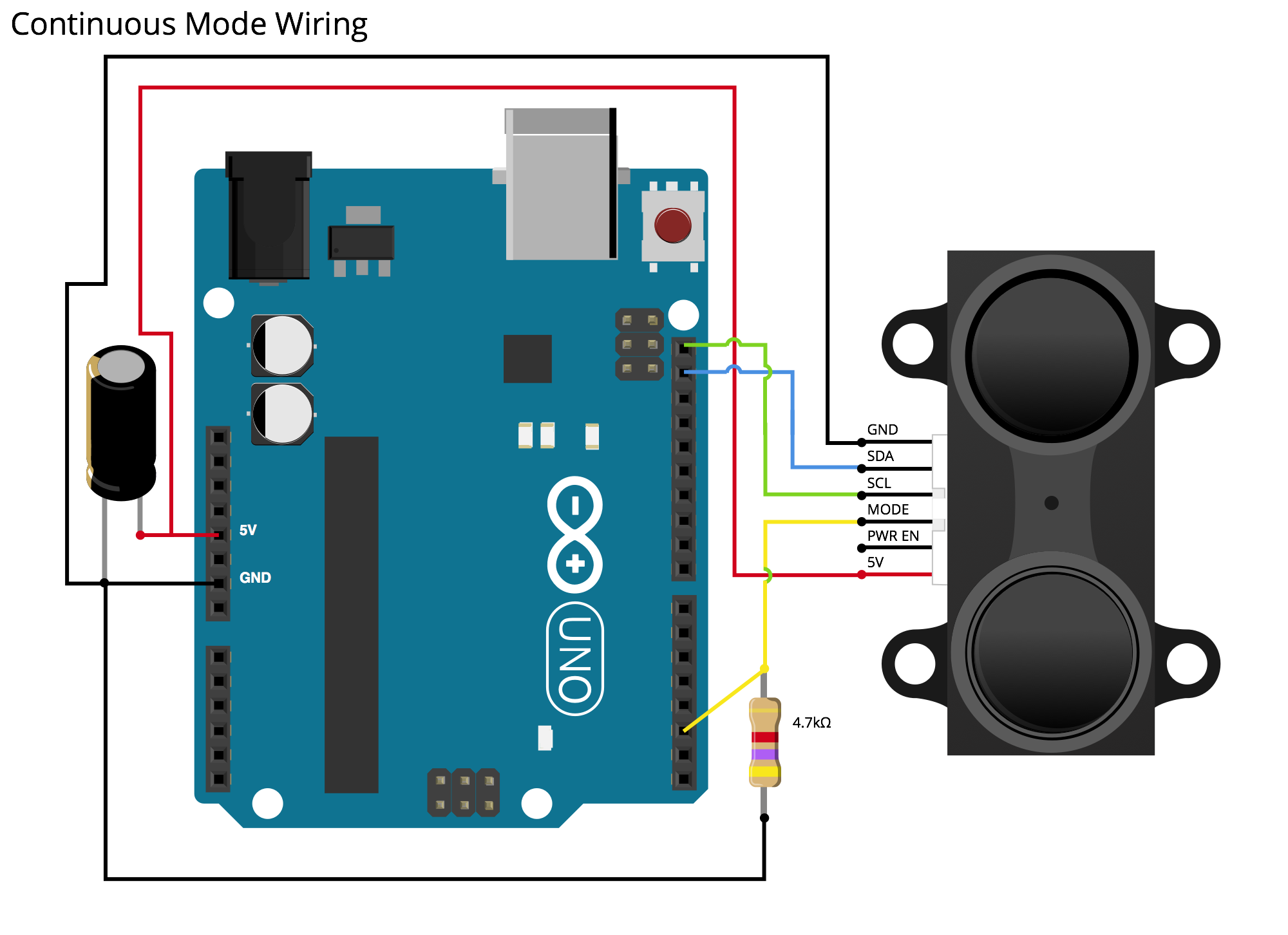 Continuous Mode Wiring: Arduino