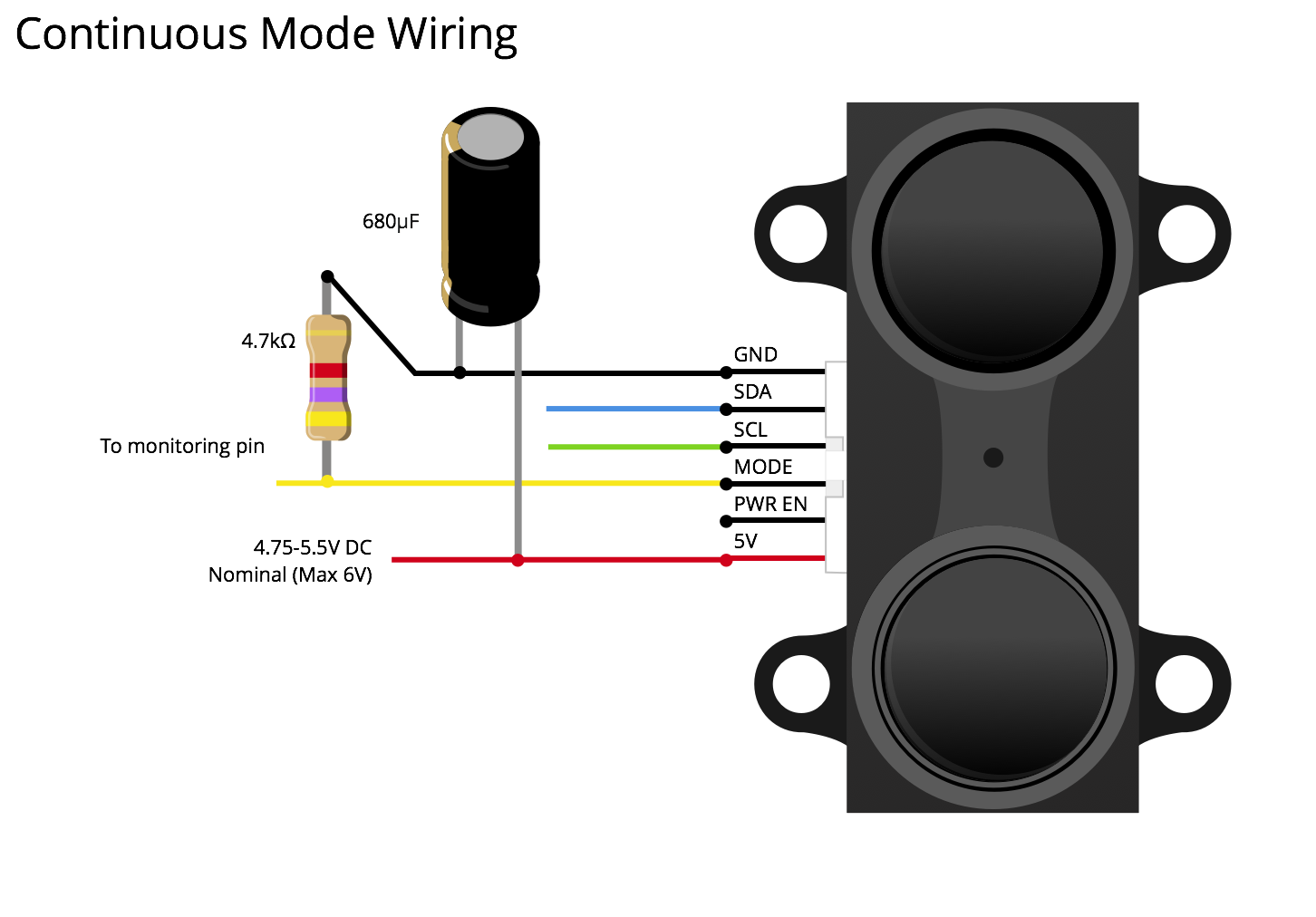 Continuous Mode Wiring: Arduino