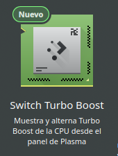 Switch Turbo Boost disponible desde el selector de widgets de KDE Plasma