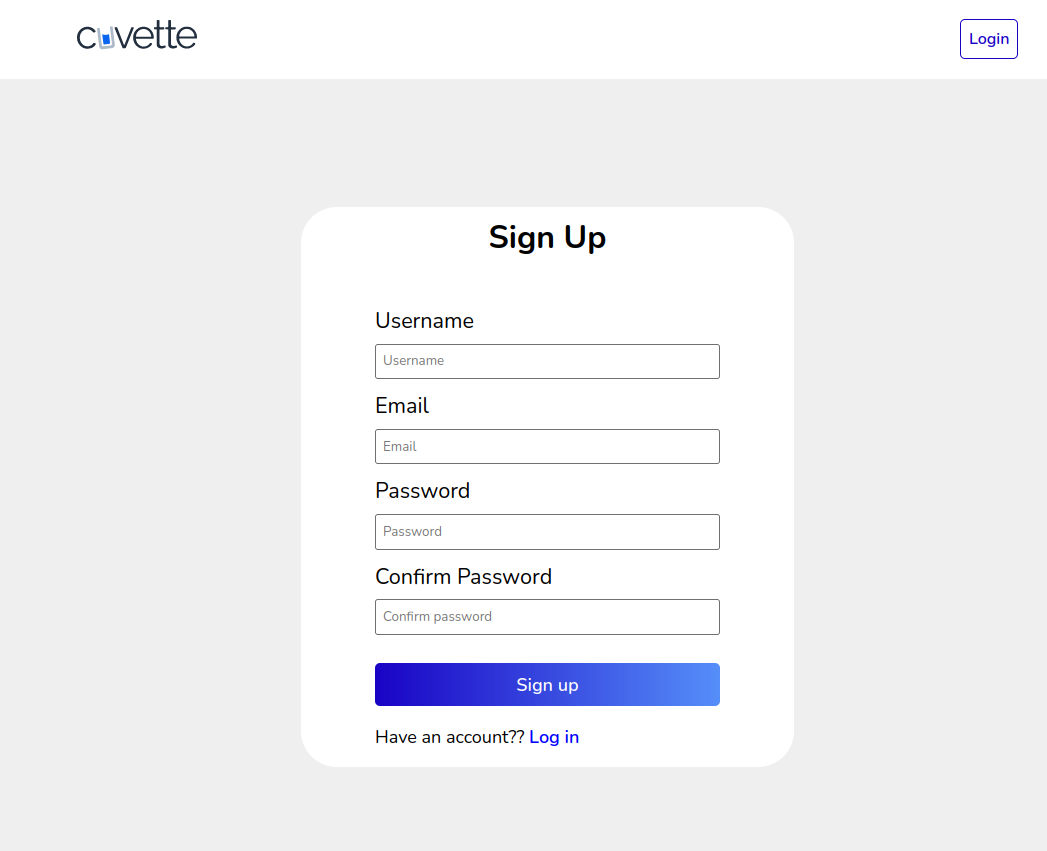 Registration Page