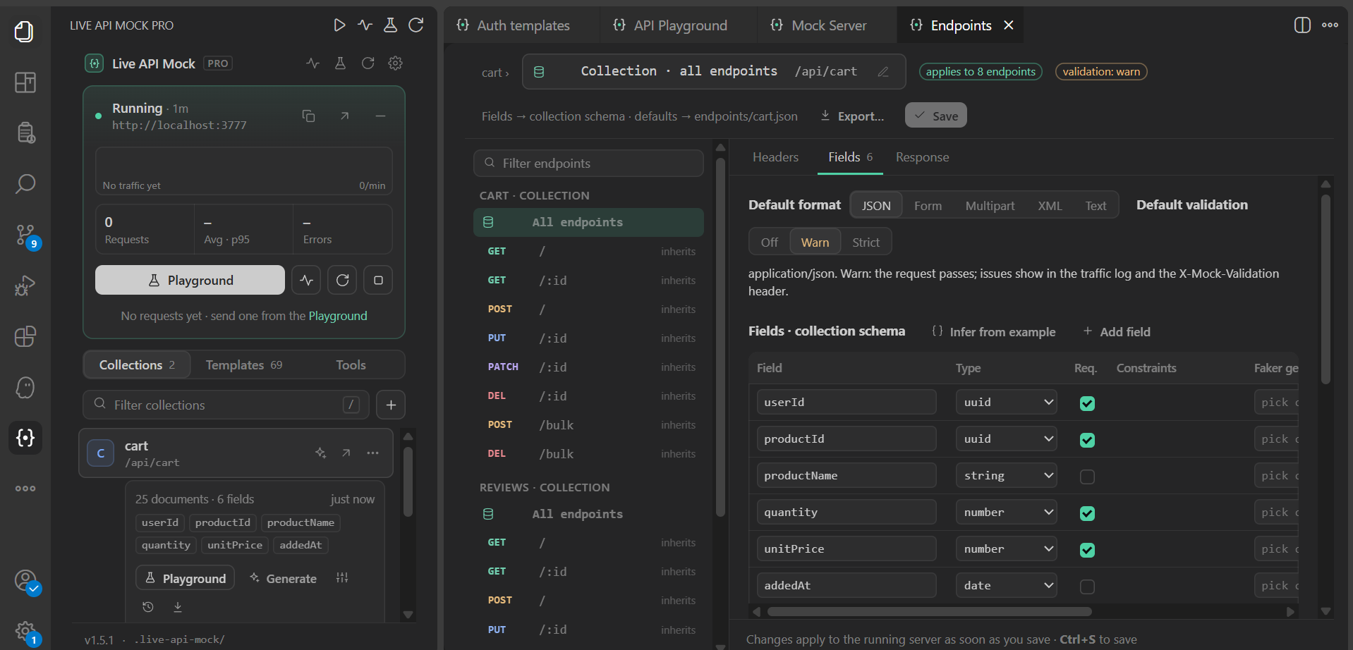 Live API Mock Pro
