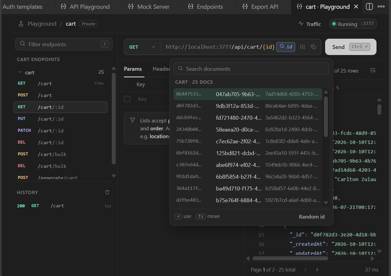 Live API Mock Pro