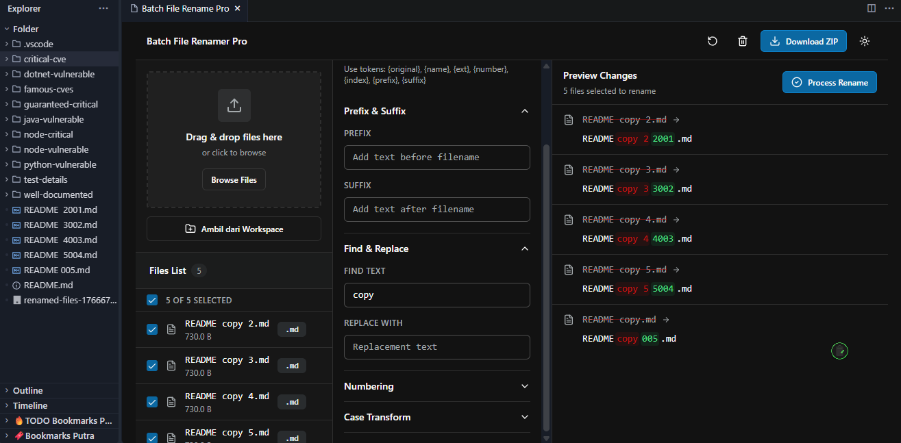 Batch File Rename Pro Screenshot