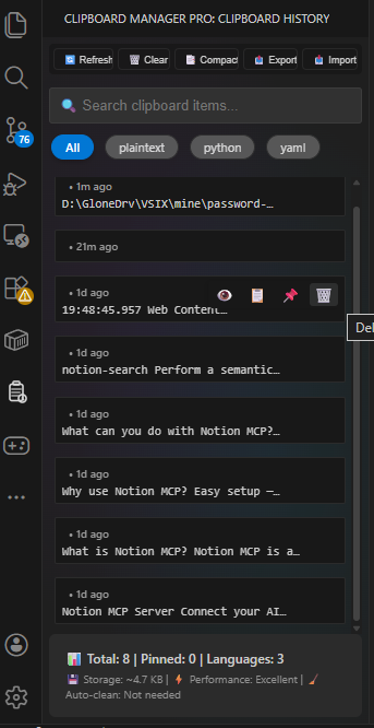 Clipboard Manager Pro Preview