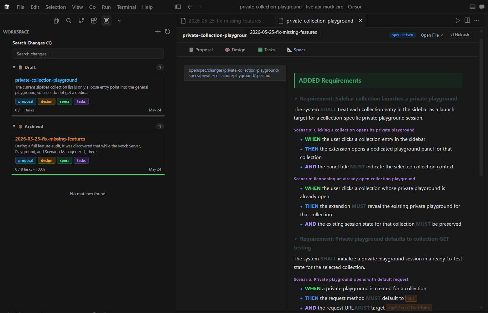 OpenSpec Pro Change Detail View