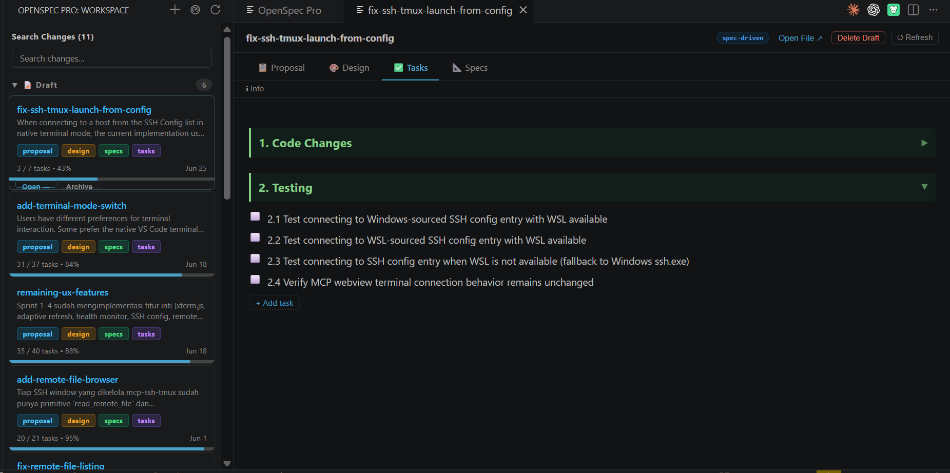 OpenSpec Pro Dashboard