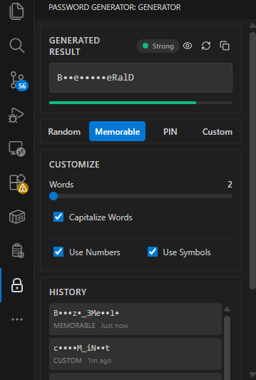 Password Generation Options