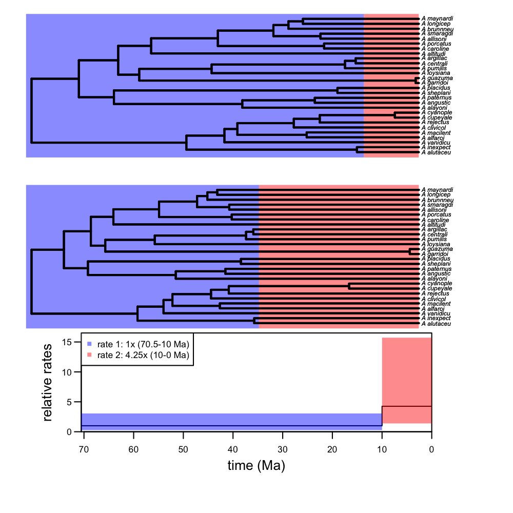 Figure 10. TimeSlice plot with a split at 10 Ma
