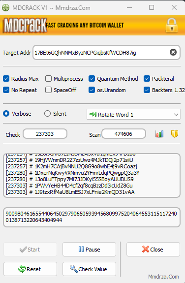 mdcrack for cracking private key address wallet bitcoin