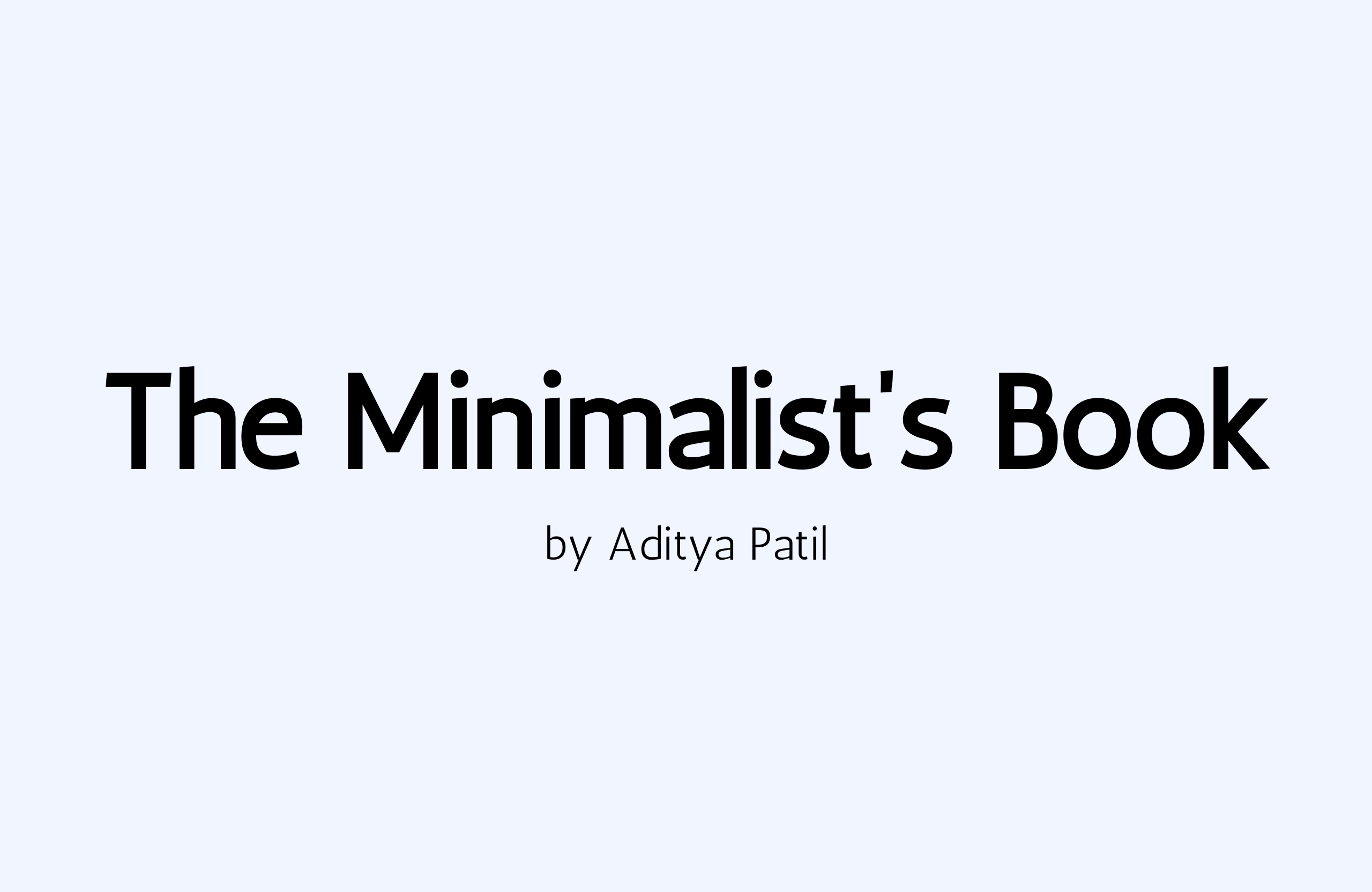 The Minimalist's Book