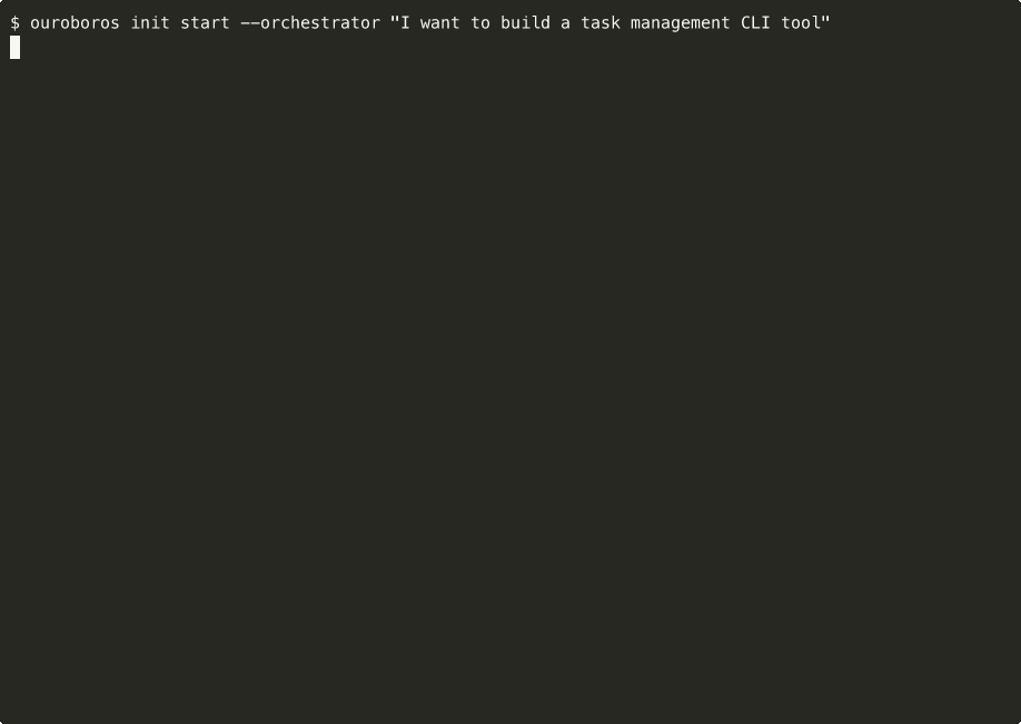 Terminal recording of the ouroboros CLI interview reporting an ambiguity score