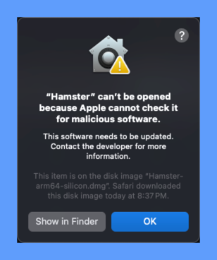 Hamster - Security Warning