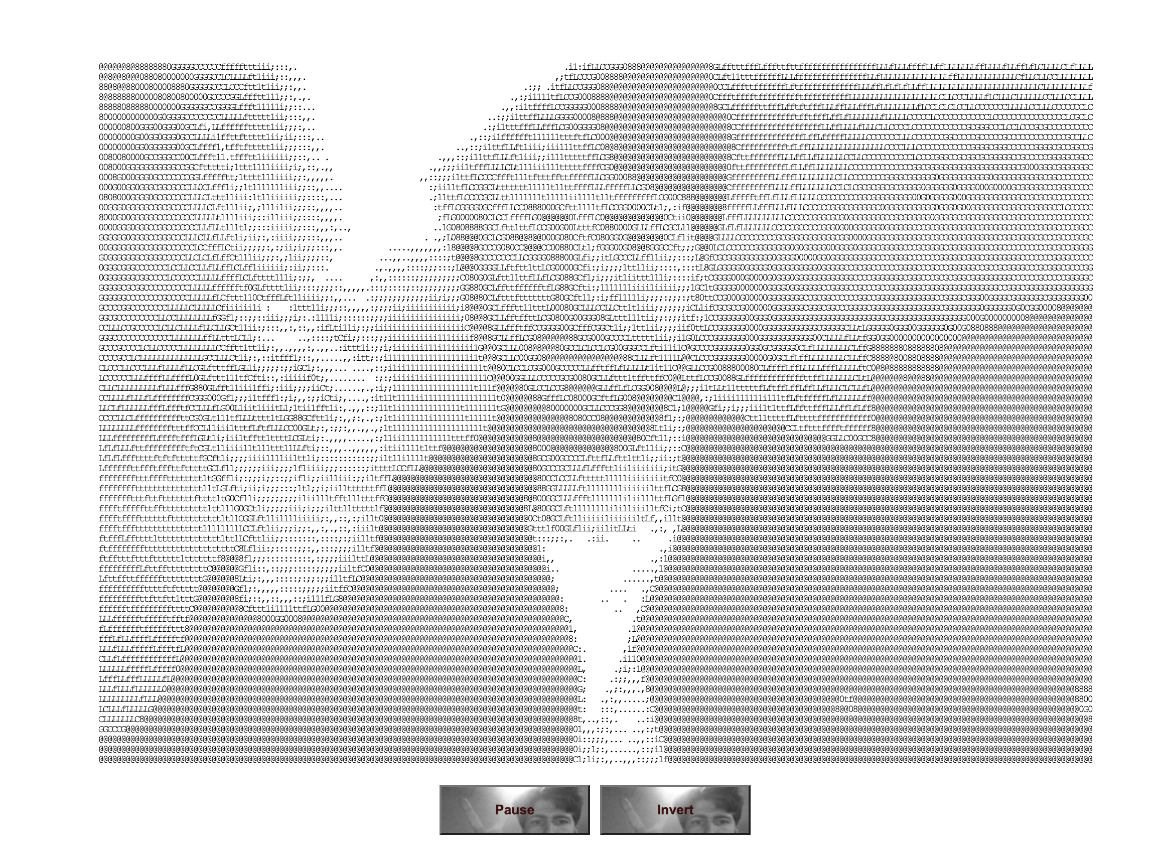 Ascii image in black and white