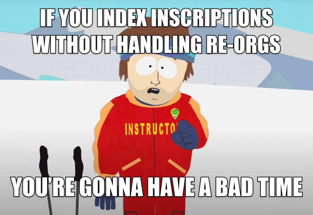 if you don't handle forks/re-orgs correctly, your gonna have a bad time