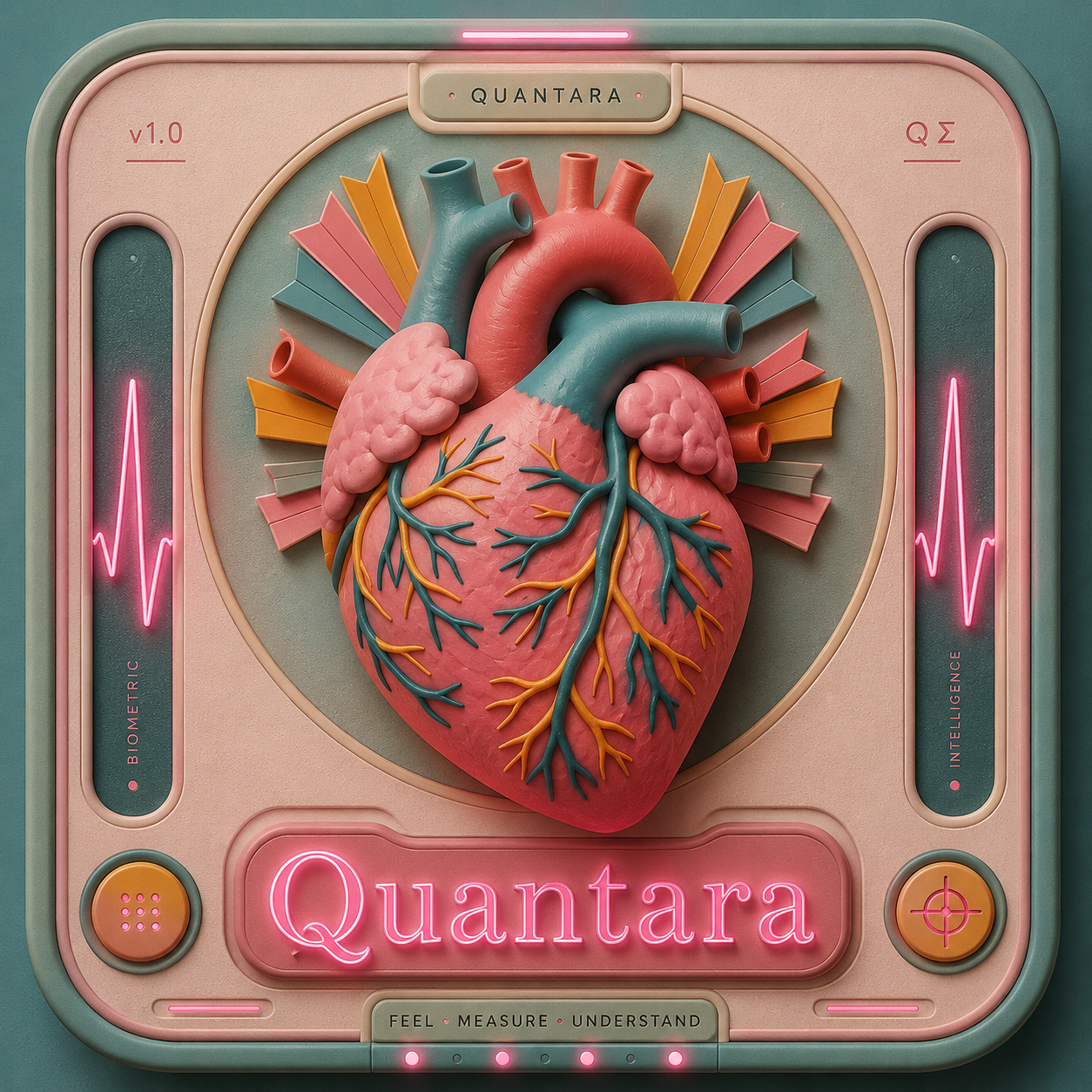 Quantara biometric heart console artwork