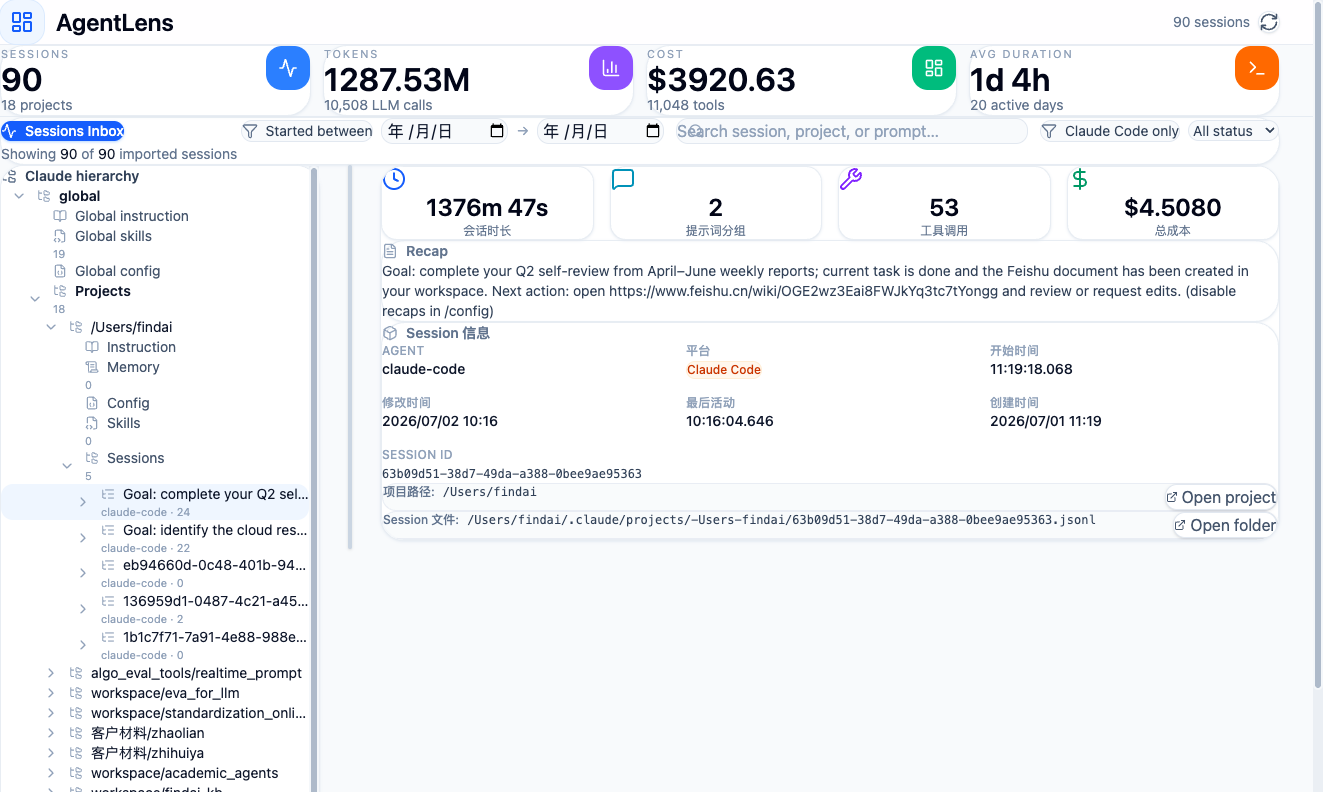 Session overview with recap