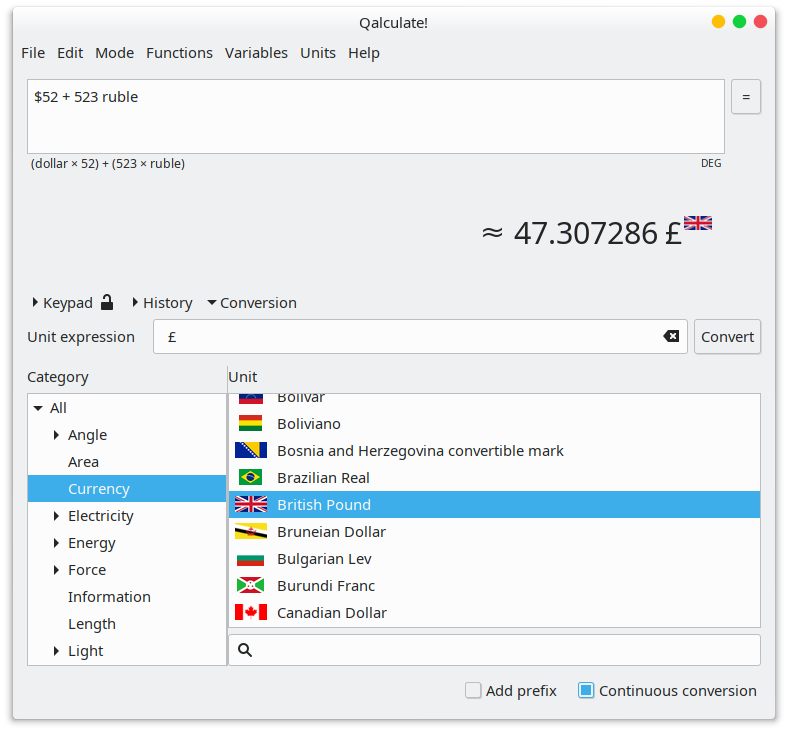 Qalculate! - the ultimate desktop calculator