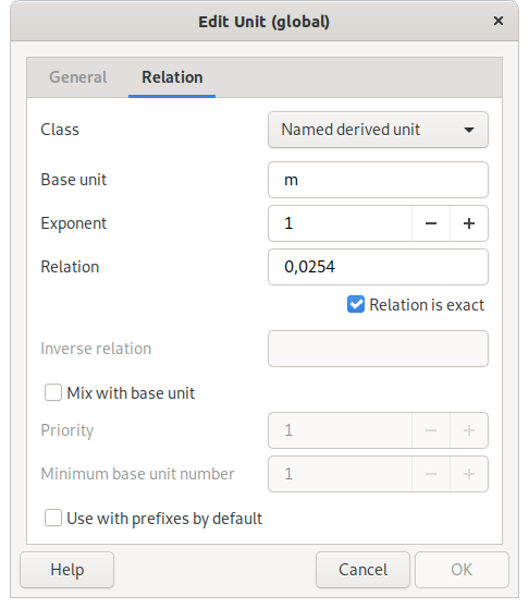 Unit Edit Dialog (Relation)