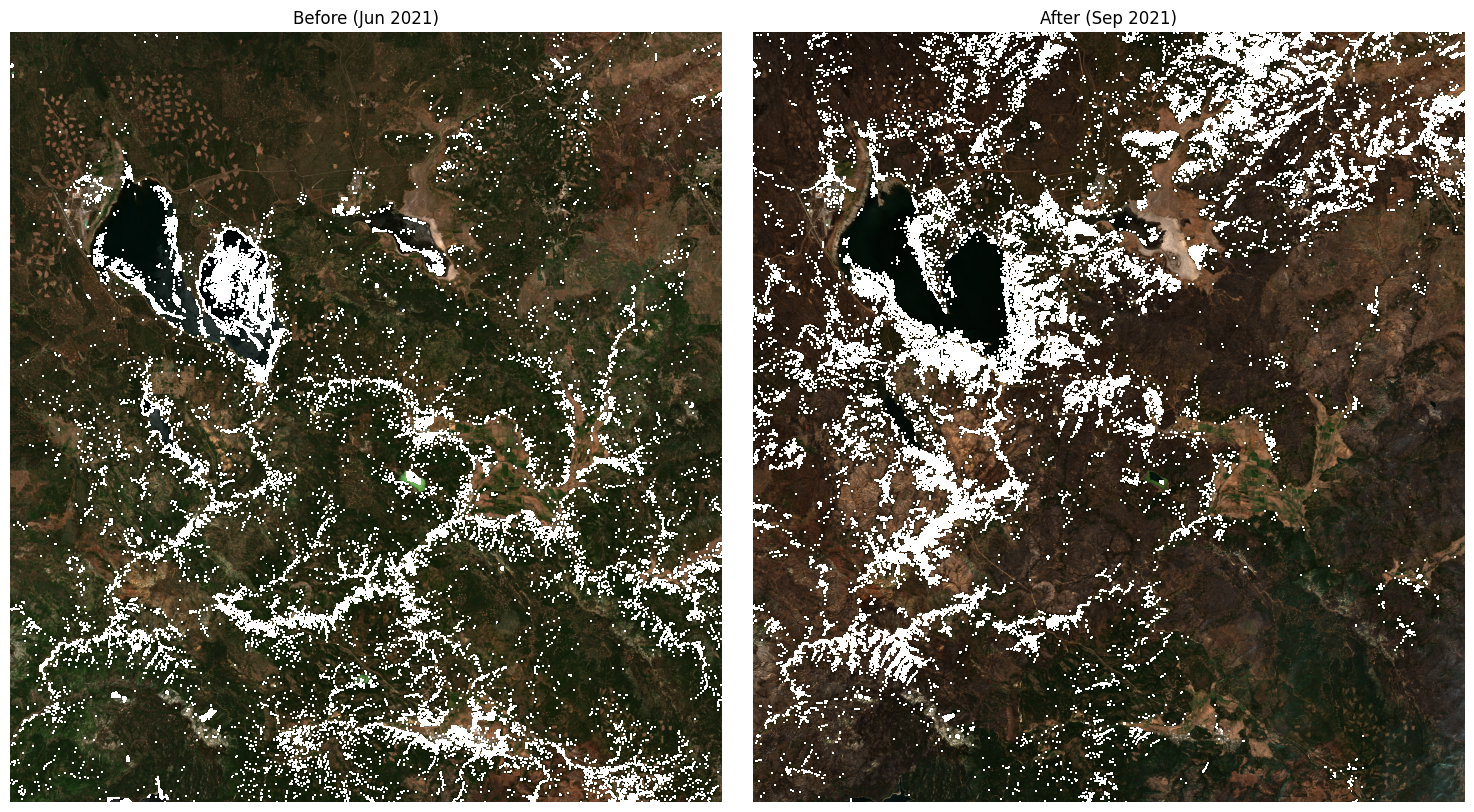 Wildfire before/after