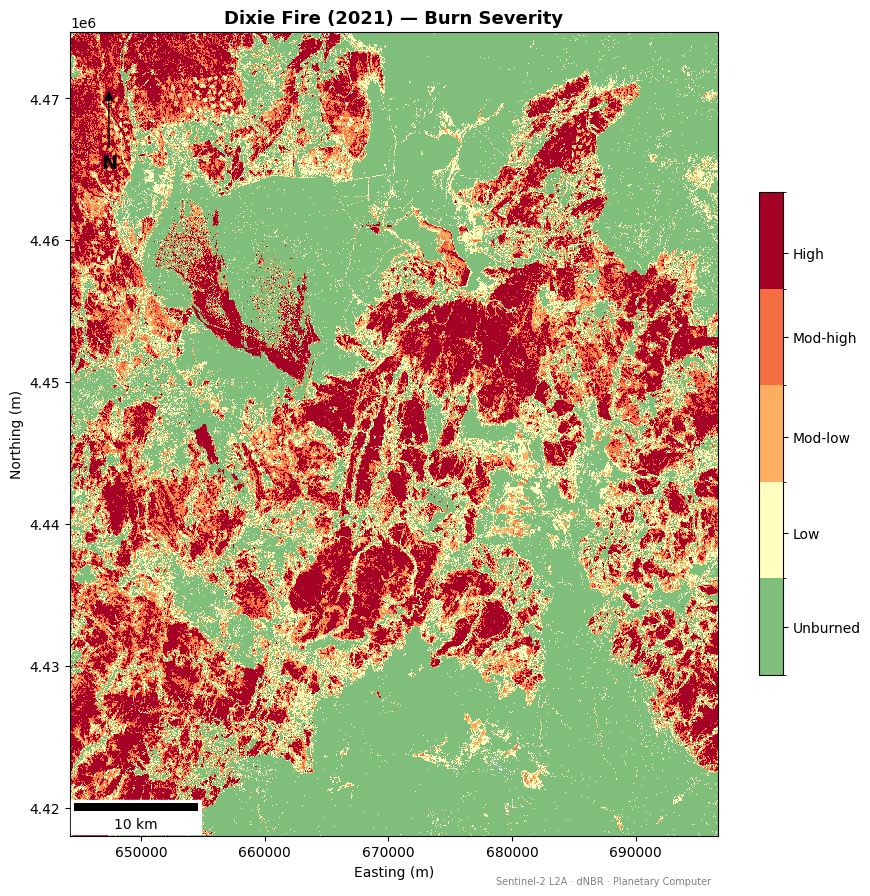Burn severity map