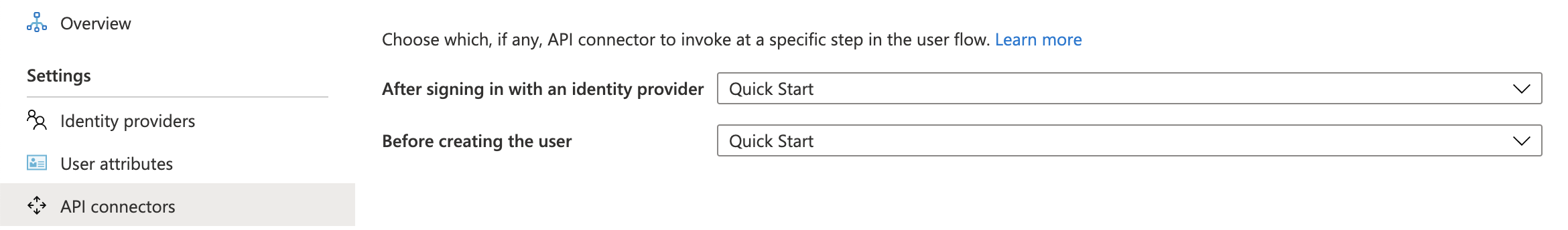 API connector select