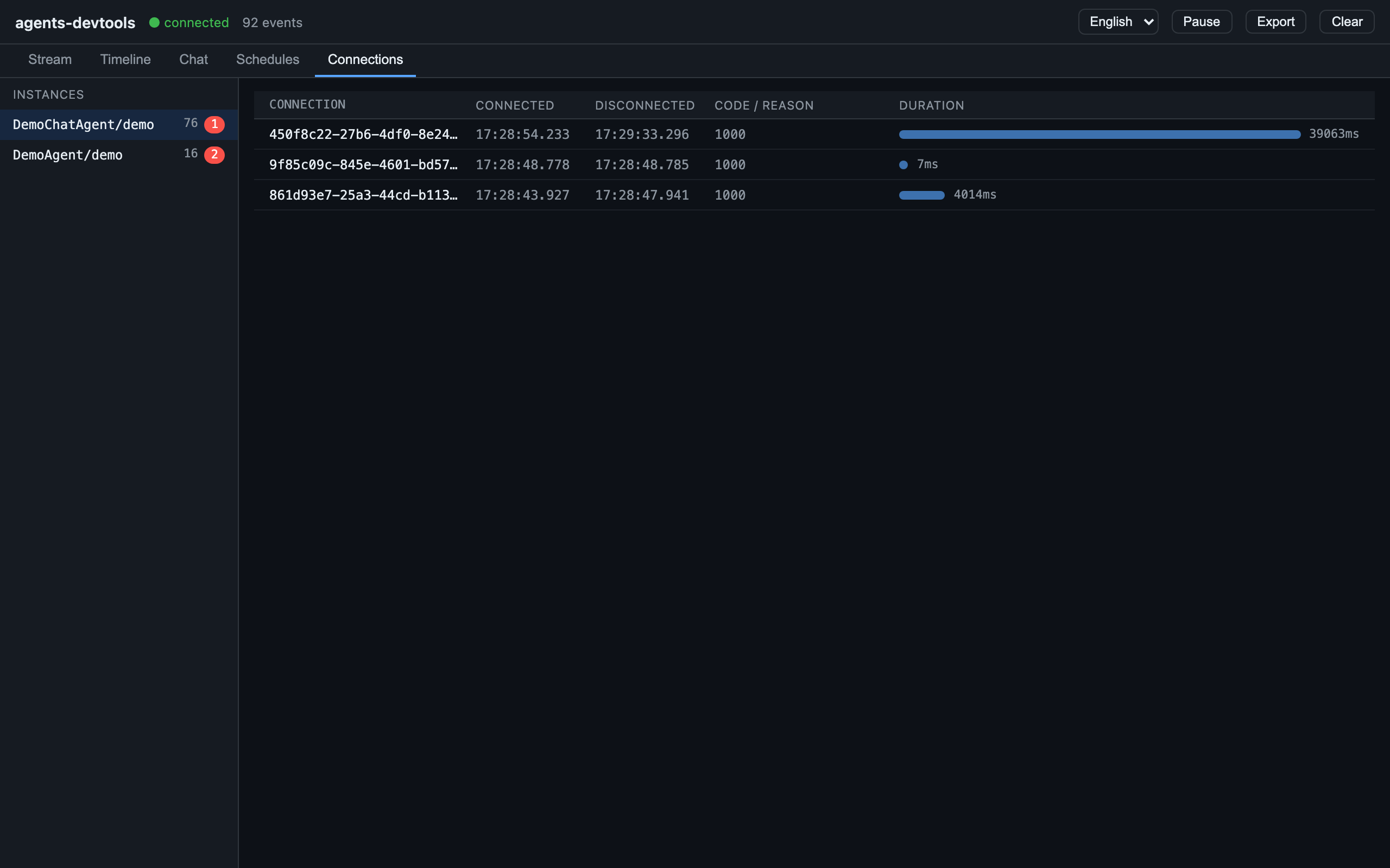Connections tab