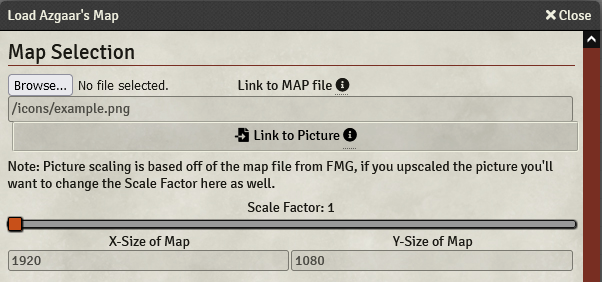 Map File Selection