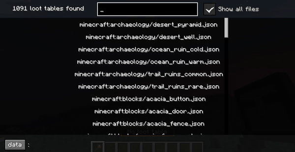 Browse loot tables