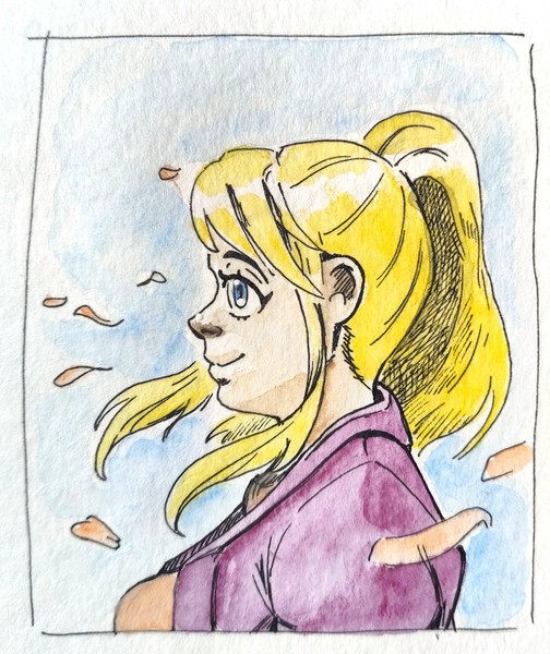 A profile of Luna, test for watercolors