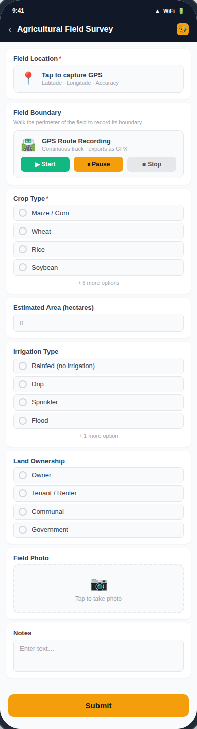 Field Survey form preview