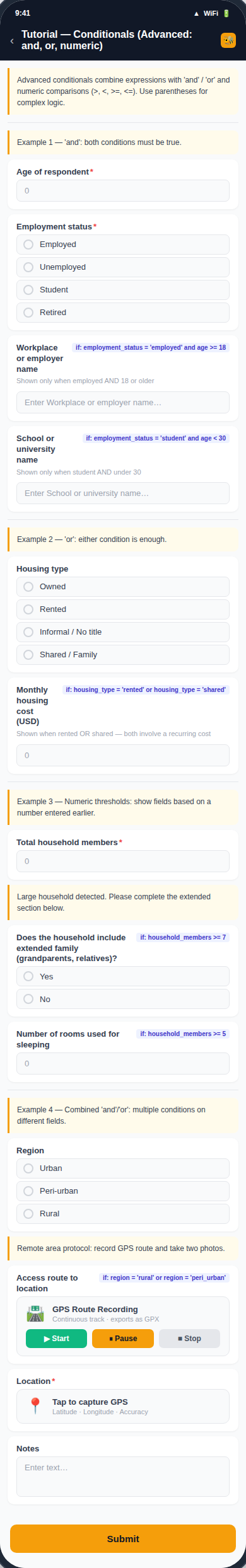 Advanced Conditionals form preview