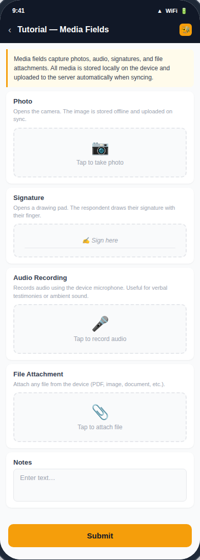 Media Fields form preview